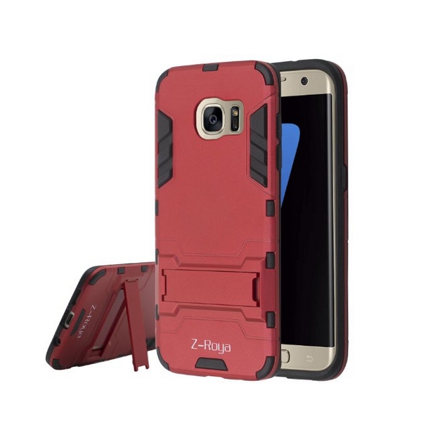 Galaxy S6 Case  Robot-Bear Dual Layer Protective Hybird Armor  Case Slim red